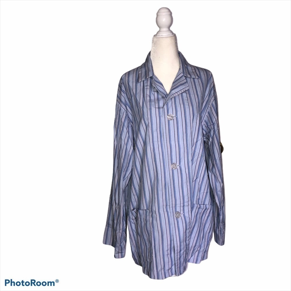 POLO RALPH LAUREN Long Sleeve Button Sleep Shirt Sz S